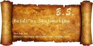 Belász Skolasztika névjegykártya